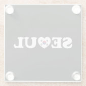 Seoul Liebe Herz Taegeukgi Flag Glasuntersetzer (Rückseite)