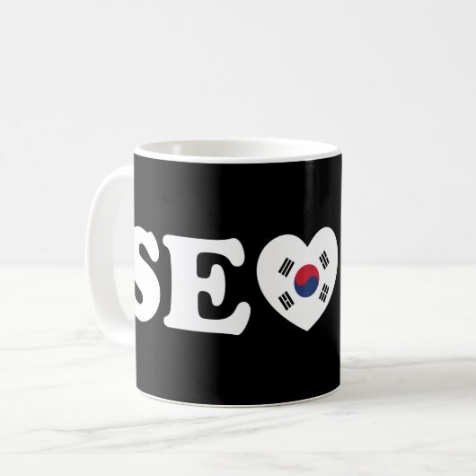 Seoul Liebe Herz Taegeukgi Flag Kaffeetasse (Vorderseite Links)