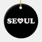 Seoul Liebe Herz Taegeukgi Flag Keramik Ornament (Hinten)
