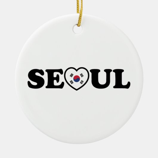 Seoul Liebe Herz Taegeukgi Flag Keramik Ornament (Vorne)