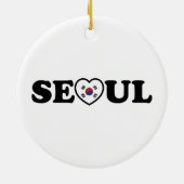 Seoul Liebe Herz Taegeukgi Flag Keramik Ornament (Hinten)