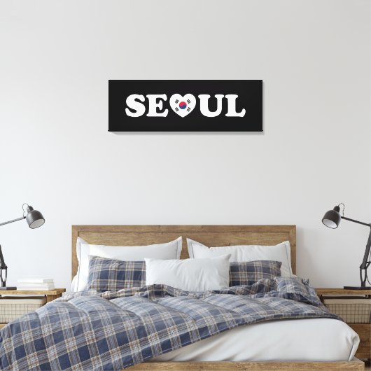Seoul Liebe Herz Taegeukgi Flag Leinwanddruck (Insitu (Schlafzimmer))