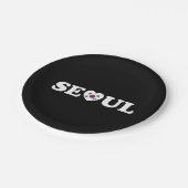 Seoul Liebe Herz Taegeukgi Flag Pappteller (Schrägansicht)