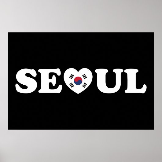 Seoul Liebe Herz Taegeukgi Flag Poster (Vorne)