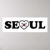 Seoul Liebe Herz Taegeukgi Flag Poster (Vorne)