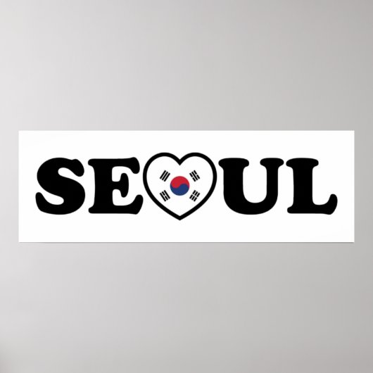 Seoul Liebe Herz Taegeukgi Flag Poster (Vorne)