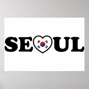Seoul Liebe Herz Taegeukgi Flag Poster