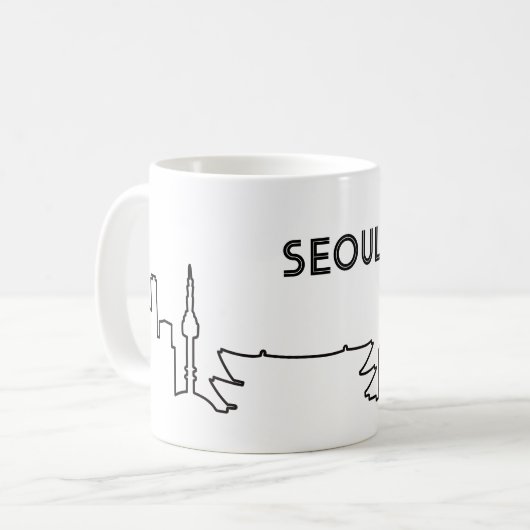 Seoul Line Illustration Kaffeetasse (Vorderseite Links)