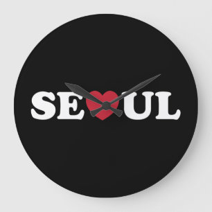 Seoul Love Heart Große Wanduhr