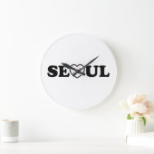Seoul Love Heart Taegeukgi Flag Große Wanduhr (Zuhause)