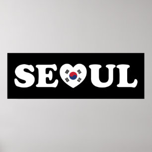 Seoul Love Heart Taegeukgi-Flagge Poster