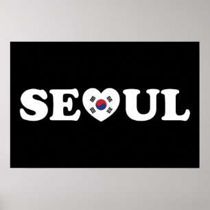 Seoul Love Heart Taegeukgi-Flagge Poster