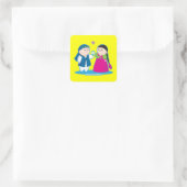 Seoul Mates Quadratischer Aufkleber (Tasche)