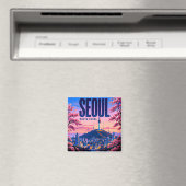 🌸 Seoul Moderne Skyline Stadtstil 🌸 Magnet (In Situ (Geschirrspüler))
