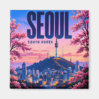 🌸 Seoul Moderne Skyline Stadtstil 🌸 Magnet