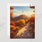 Seoul Namsan Südkorea Herbst Postkarte (Vorne/Hinten)