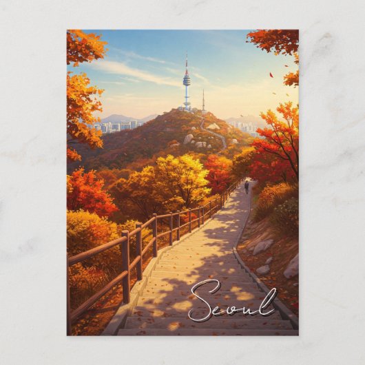 Seoul Namsan Südkorea Herbst Postkarte (Vorderseite)