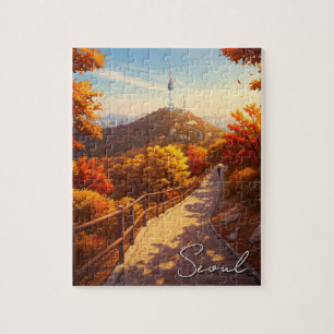 Seoul Namsan Südkorea Herbst Puzzle