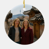 Seoul Sisters Korea Travel Memory Ceramic Ornament (Hinten)