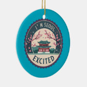 Seoul Sisters Korea Travel Memory Ceramic Ornament (Rechts)