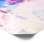 Seoul skyline im Watercolor background Fotodruck (Ecke)