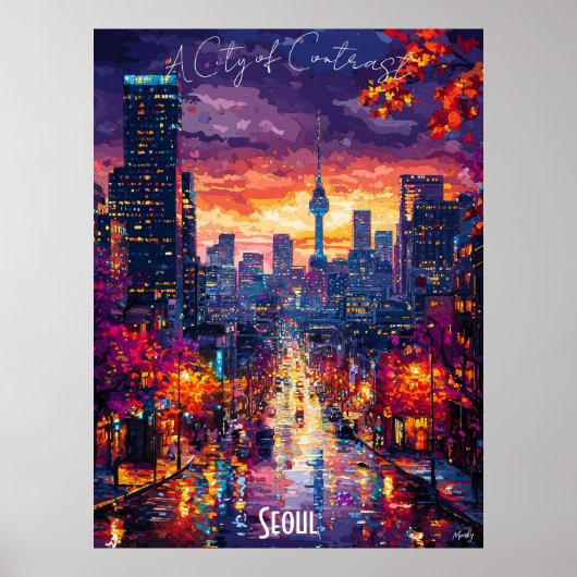 Seoul Skyline Poster - Dynamic Korean Wall Art (Vorne)