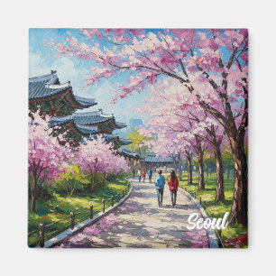 Seoul South Korea Cherry Blüten Magnet