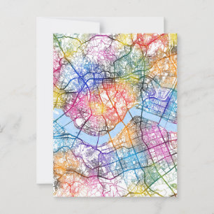 Seoul South Korea City Map Postkarte