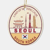Seoul South Korea City Skyline Emblem Keramik Ornament (Links)