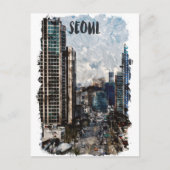 Seoul South Korea City Vintage Travel Postkarte (Vorderseite)