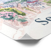 Seoul South Korea Gouache Illustration Travel Poster (Ecke)