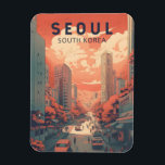 Seoul South Korea Illustration Art Vintag Magnet<br><div class="desc">Seoul Illustration Design mit einem Manga Art Stil. Seoul,  die Hauptstadt Südkoreas,  ist eine riesige Metropole,  in der moderne Wolkenkratzer,  High-Tech-U-Bahnen und Pop-Kultur buddhistische Tempel,  Paläste und Straßenmärkte treffen.</div>