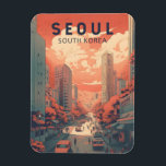 Seoul South Korea Illustration Art Vintag Magnet<br><div class="desc">Seoul Illustration Design mit einem Manga Art Stil. Seoul,  die Hauptstadt Südkoreas,  ist eine riesige Metropole,  in der moderne Wolkenkratzer,  High-Tech-U-Bahnen und Pop-Kultur buddhistische Tempel,  Paläste und Straßenmärkte treffen.</div>