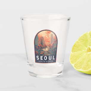 Seoul South Korea Illustration Art Vintages Abzeic Schnapsglas