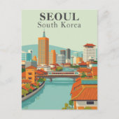 Seoul South Korea Mitte des Jahrhunderts Retro Tra Postkarte (Vorderseite)