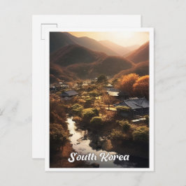 Seoul South Korea Nature Travel Illustration Postkarte