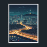 Seoul South Korea Night View Postkarte<br><div class="desc">Seoul ist die Hauptstadt Südkoreas und eine pulsierende Stadt mit einer reichen Geschichte und Kultur. Es ist Zuhause für über 10 Millionen Menschen und ist eine der bevölkerungsreichsten Städte der Welt. Seoul ist ein bedeutendes Wirtschafts- und Kulturzentrum und bekannt für seine moderne Architektur, seine lebhaften Märkte und seine köstlichen Speisen....</div>
