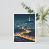 Seoul South Korea Night View Postkarte (Stehend Vorderseite)