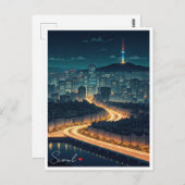 Seoul South Korea Night View Postkarte (Vorne/Hinten)
