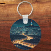 Seoul South Korea Night View Schlüsselanhänger (Rückseite)