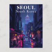 Seoul South Korea Noir Night City Postkarte (Vorderseite)