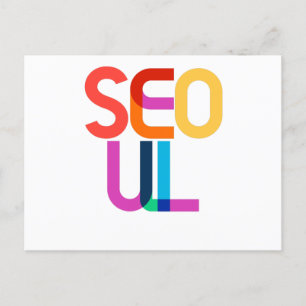 Seoul South Korea Pop Art Letters Postkarte