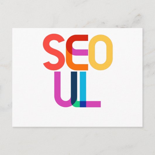 Seoul South Korea Pop Art Letters Postkarte (Vorderseite)