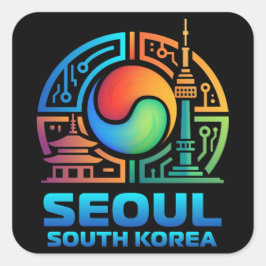 Seoul South Korea Quadratischer Aufkleber