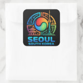 Seoul South Korea Quadratischer Aufkleber (Tasche)