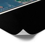 Seoul South Korea Satellite Poster Map (Ecke)