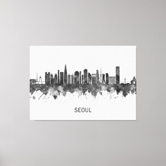 Seoul South Korea Skyline BW Leinwanddruck (Vorderseite)