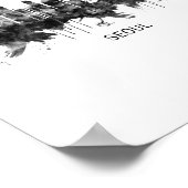 Seoul South Korea Skyline BW Poster (Ecke)