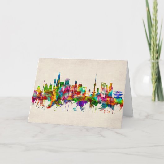 Seoul South Korea Skyline Feiertagskarte (Vorderseite)