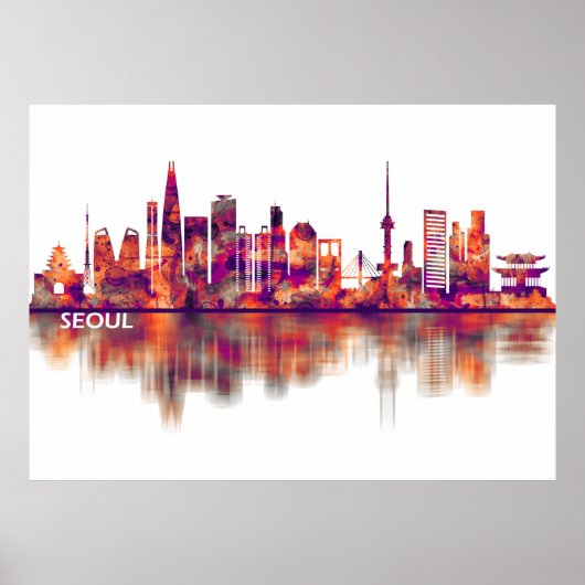 Seoul South Korea Skyline Poster (Vorne)